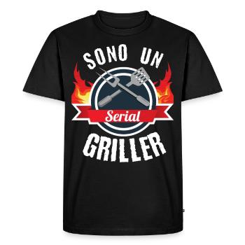 Griller série Sono et - T-shirt Premium bio Homme - noir - Devant - Nico (187cm)
