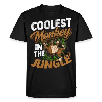 Singe singe gorille primate primate des animaux laque - T-shirt Premium bio Homme - noir - Devant - Nico (187cm)