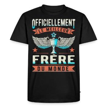 Meilleur Frère Du Monde - T-shirt Premium bio Homme - noir - Devant - Nico (187cm)