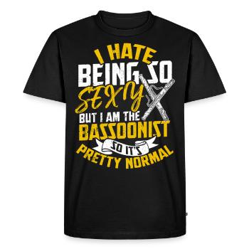 Basson école de musique instrument bassoniste ténor - T-shirt Premium bio Homme - noir - Devant - Nico (187cm)