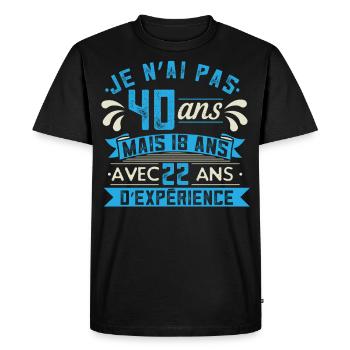 40 Ans Anniversaire Cadeau - T-shirt Premium bio Homme - noir - Devant - Nico (187cm)