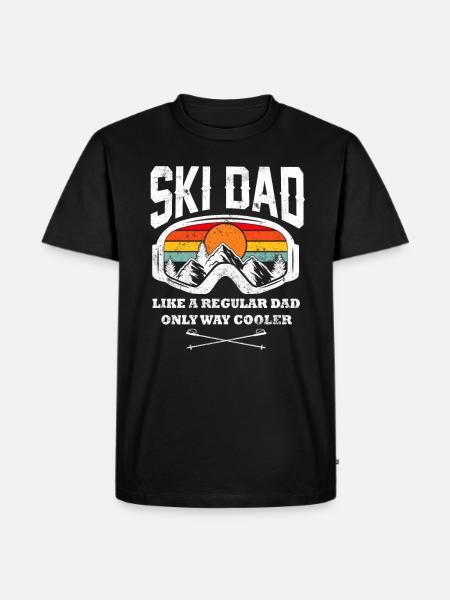 Skiløb vinter vintersport gave - Herre Premium økologisk T-shirt - sort