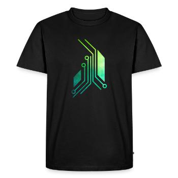 Green printed circuit - Men's Premium Organic T-Shirt - black - Front - Nico (187cm)