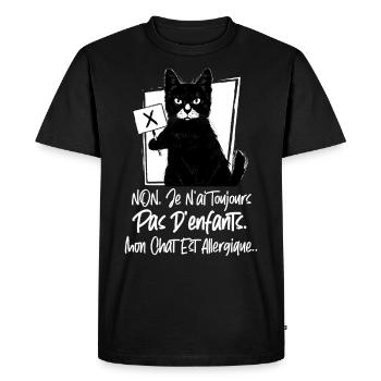 Chat Noir Humour Cadeau - T-shirt Premium bio Homme - noir - Devant - Nico (187cm)
