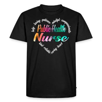 Infirmière en santé publique - T-shirt Premium bio Homme - noir - Devant - Nico (187cm)