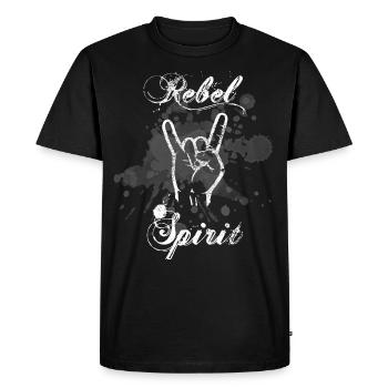 Rebel Spirit Rebel disant cadeau de fourchette française - T-shirt Premium bio Homme - noir - Devant - Nico (187cm)