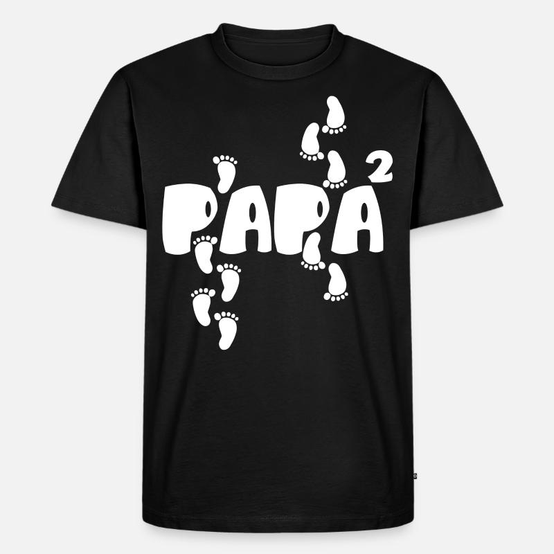 papa hoch 2 - Männer Premium Bio T-Shirt - Schwarz