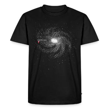 You are here galaxy spiral - Men's Premium Organic T-Shirt - black - Front - Nico (187cm)