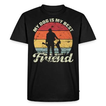 My Dog is My Best Friend Hunting Dog - Men's Premium Organic T-Shirt - black - Front - Nico (187cm)
