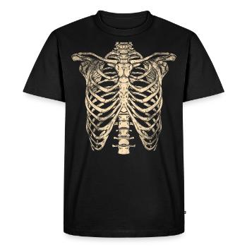 Cage thoracique Os Nervures Squelette - T-shirt Premium bio Homme - noir - Devant - Nico (187cm)