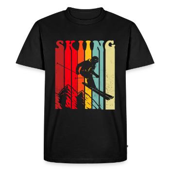 Skiing Skiing Winter Winter Sports Gift - Men's Premium Organic T-Shirt - black - Front - Nico (187cm)