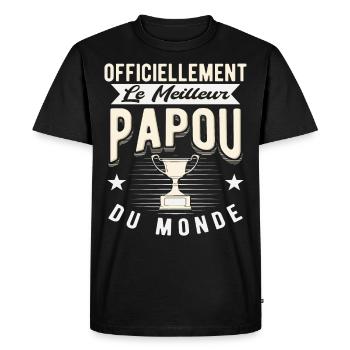 Meilleur Papour Du Monde Cadeaux - T-shirt Premium bio Homme - noir - Devant - Nico (187cm)