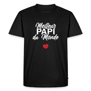 Cadeaux meilleur papi, humour papi, grand-père - T-shirt Premium bio Homme - noir - Devant - Nico (187cm)