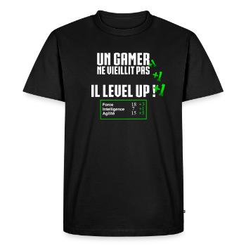 A gamer doesn't age it level up - Men's Premium Organic T-Shirt - black - Front - Nico (187cm)