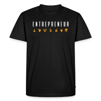 Entrepreneur CHEF D’ENTREPRISE Business Startup Boss - T-shirt Premium bio Homme - noir - Devant - Nico (187cm)