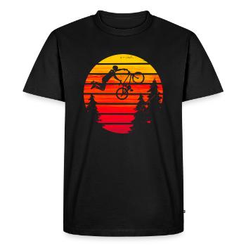 BMX sunset - Men's Premium Organic T-Shirt - black - Front - Nico (187cm)