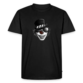 Clown avec lunettes de soleil - T-shirt Premium bio Homme - noir - Devant - Nico (187cm)