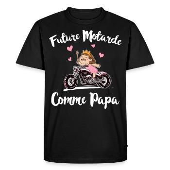 Future Motarde Comme Papa - T-shirt Premium bio Homme - noir - Devant - Nico (187cm)