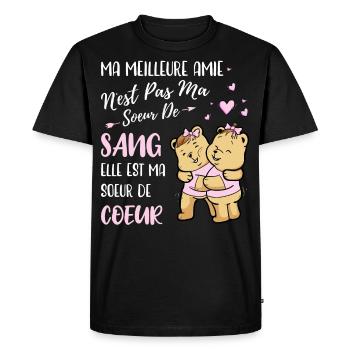 Meilleure Amie Cadeau - Elle Est ma Soeur de Coeur - T-shirt Premium bio Homme - noir - Devant - Nico (187cm)