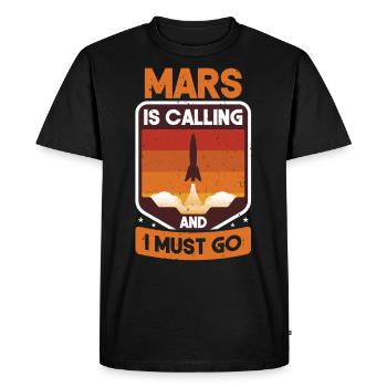 Mars - Men's Premium Organic T-Shirt - black - Front - Nico (187cm)