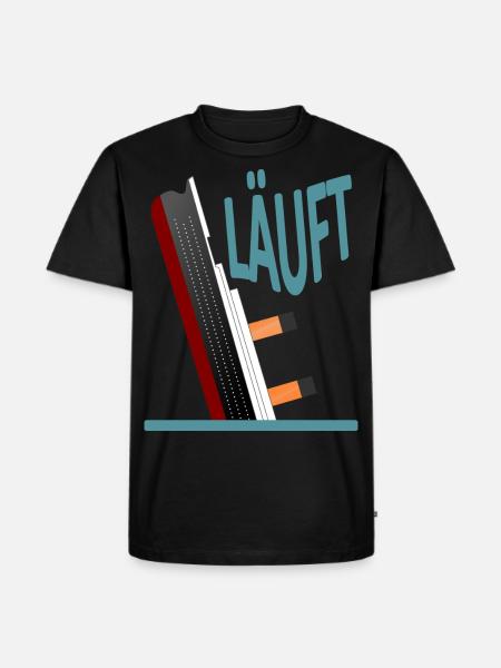 Läuft-Titanic-Version 2 - Männer Premium Bio T-Shirt - Schwarz