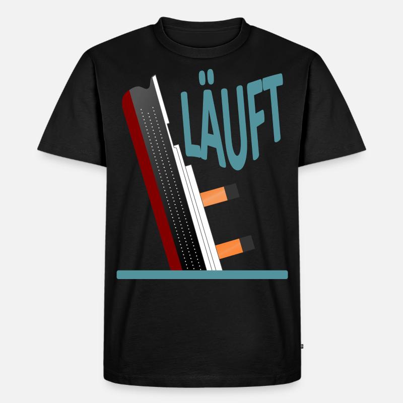 Läuft-Titanic-Version 2 - Männer Premium Bio T-Shirt - Schwarz