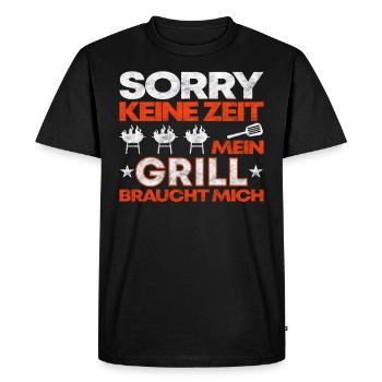 Grill Grillparty Grillsprüche Grillen Geschenk - Männer Premium Bio T-Shirt - Schwarz - Vorne - Nico (187cm)