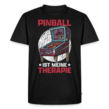 Pinball est ma thérapie flipper automatique rengaine - T-shirt Premium bio Homme - noir - Devant - Nico (187cm)