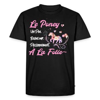 Idée Cadeau Propriétaire De Poney - T-shirt Premium bio Homme - noir - Devant - Nico (187cm)