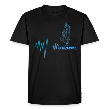 Stuntman - Moto stunt heartbeat - T-shirt Premium bio Homme - noir - Devant - Nico (187cm)