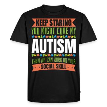 Autisme Conscience - T-shirt Premium bio Homme - noir - Devant - Nico (187cm)