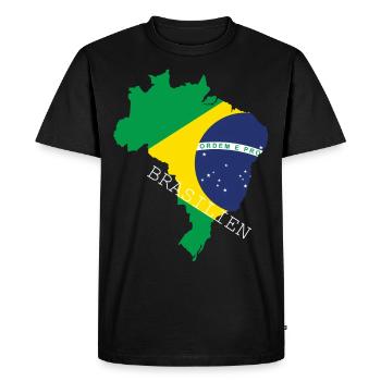 brazil flag flag South America - Men's Premium Organic T-Shirt - black - Front - Nico (187cm)