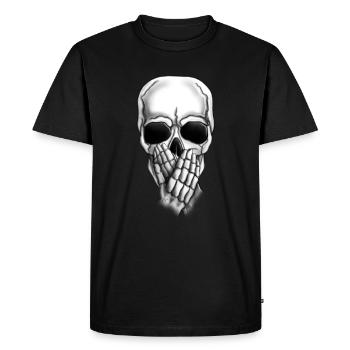 Crâne Pas de parole - T-shirt Premium bio Homme - noir - Devant - Nico (187cm)