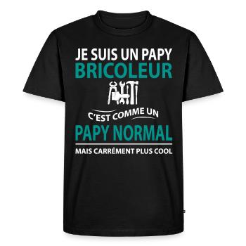 papy do-it-yourselfer humor - Men's Premium Organic T-Shirt - black - Front - Nico (187cm)