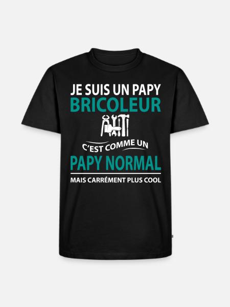 papy bricoleur humour - T-shirt Premium bio Homme - noir