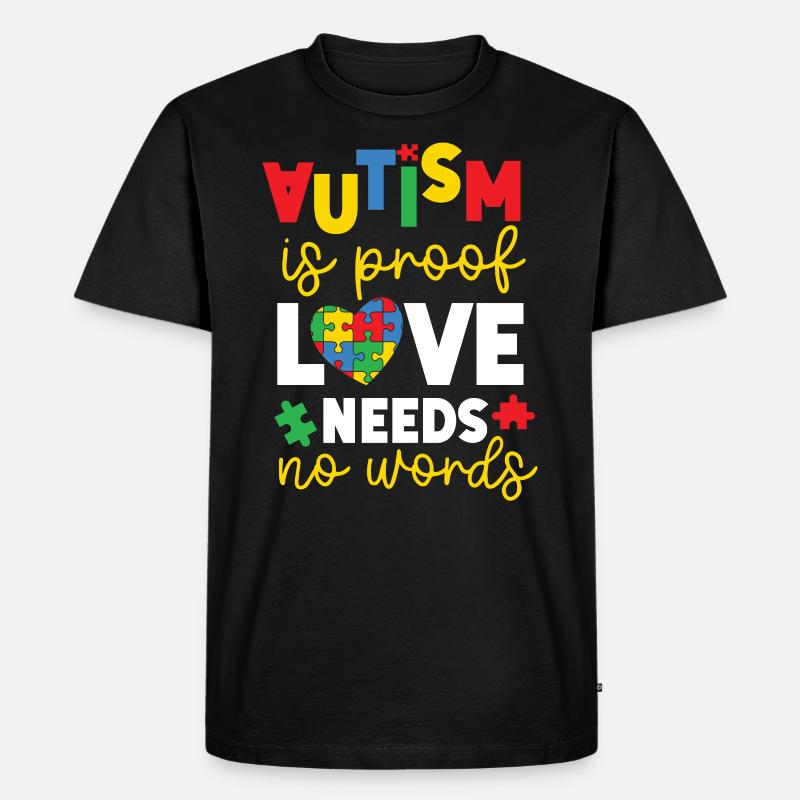 Autismus Bewusstsein - Männer Premium Bio T-Shirt - Schwarz