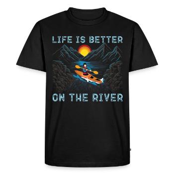 kayak - Men's Premium Organic T-Shirt - black - Front - Nico (187cm)