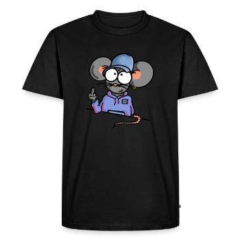 Souris montre le majeur - T-shirt Premium bio Homme - noir - Devant - Nico (187cm)