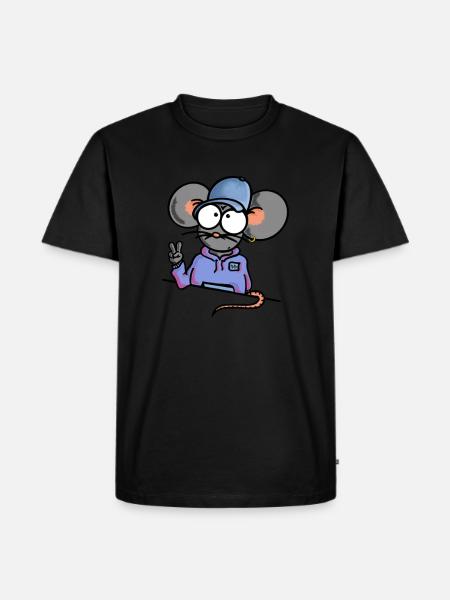 Mouse shows Peace - Men's Premium Organic T-Shirt - black