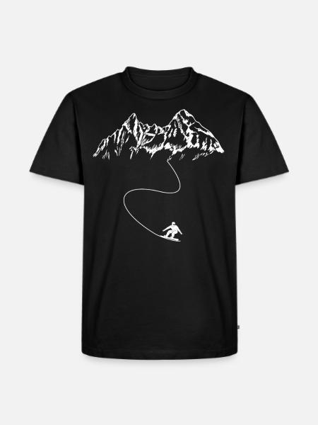 mountain snowbord drive - Men's Premium Organic T-Shirt - black