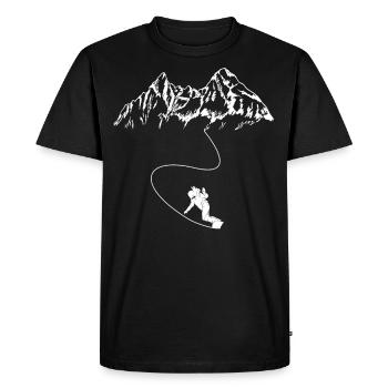 Snowboard de montagne conduite Piste de neige - T-shirt Premium bio Homme - noir - Devant - Nico (187cm)