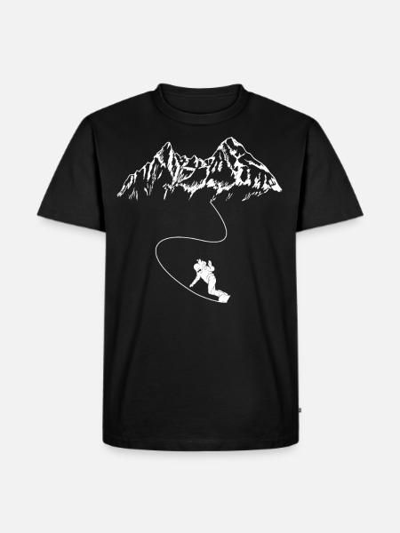 Mountain Snowboard driving Snow Slope - Men's Premium Organic T-Shirt - black