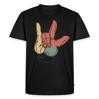 I Love You hand for sign language lovers - Men's Premium Organic T-Shirt - black - Front - Nico (187cm)