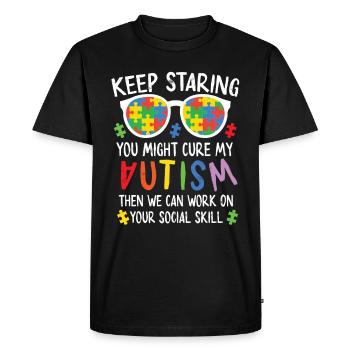 Autisme Conscience - T-shirt Premium bio Homme - noir - Devant - Nico (187cm)