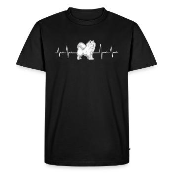 Samoyed Heartbeat Sled Dog Gift - Men's Premium Organic T-Shirt - black - Front - Nico (187cm)