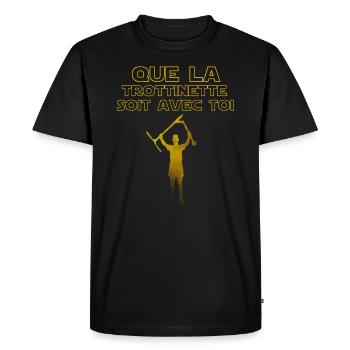 Que la trottinette soit avec toi - T-shirt Premium bio Homme - noir - Devant - Nico (187cm)