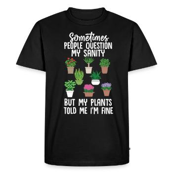 Gardener Plants - Men's Premium Organic T-Shirt - black - Front - Nico (187cm)