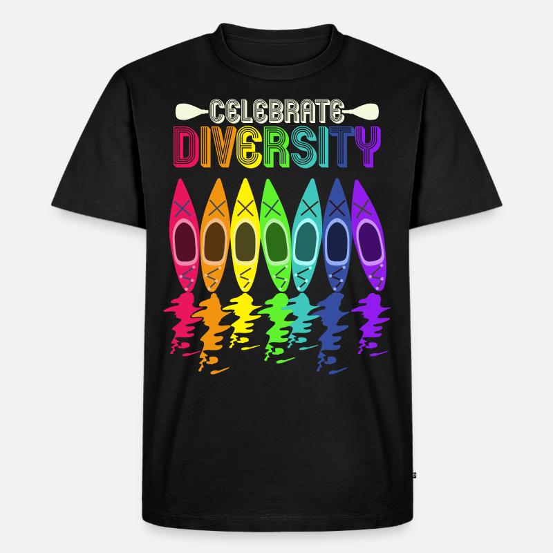 Kajak - Männer Premium Bio T-Shirt - Schwarz