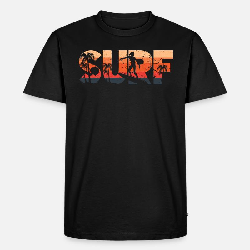 Surfer - Männer Premium Bio T-Shirt - Schwarz