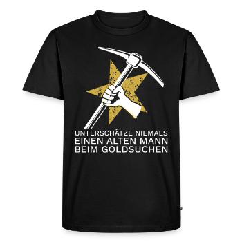 Arrosage or Dent de la pioche d’or - T-shirt Premium bio Homme - noir - Devant - Nico (187cm)